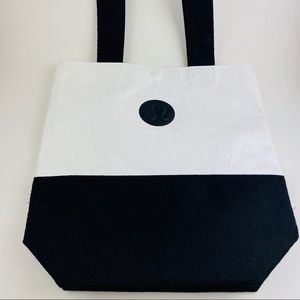 Lululemon Felt Tyvek Black and White Bag